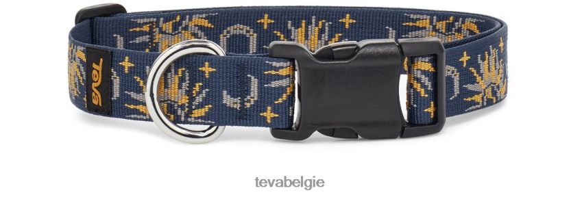 hondenhalsband 25mm Teva P80FL077 hondenhalsband zon- en maaninsigne blauw