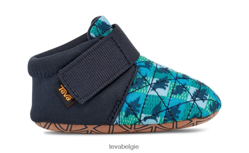 denk aan het dinoster-kind Teva P80FL0289 schoenen blauwe dino