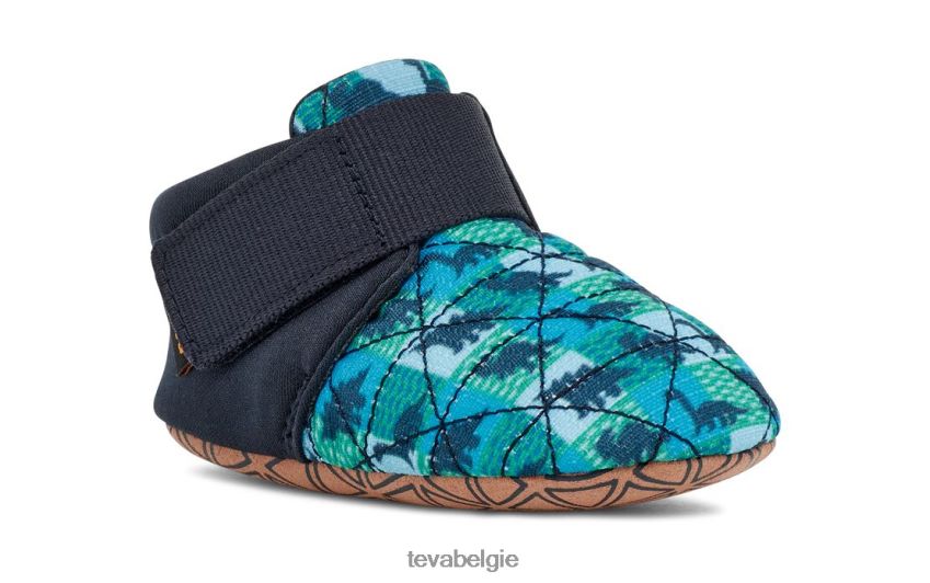 denk aan het dinoster-kind Teva P80FL0289 schoenen blauwe dino