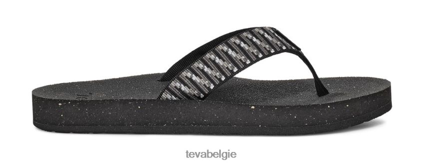 opnieuw omdraaien Teva P80FL0453 schoenen stapelt zwart-wit